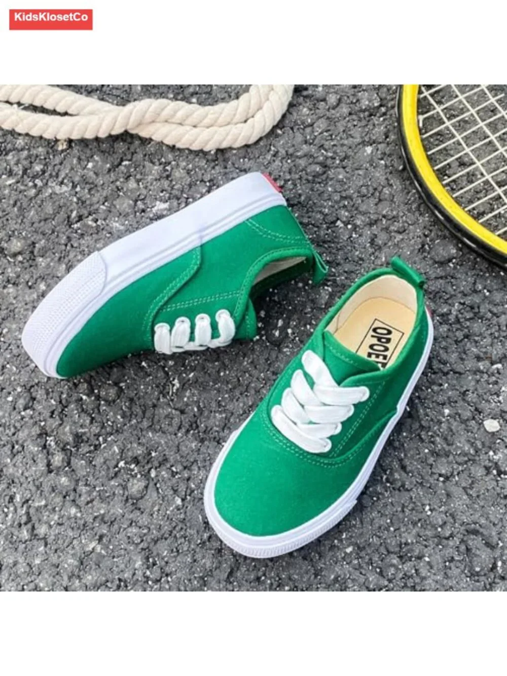 Kids Lace-up Canvas Low Top Sneakers Breathable Rubber Sole